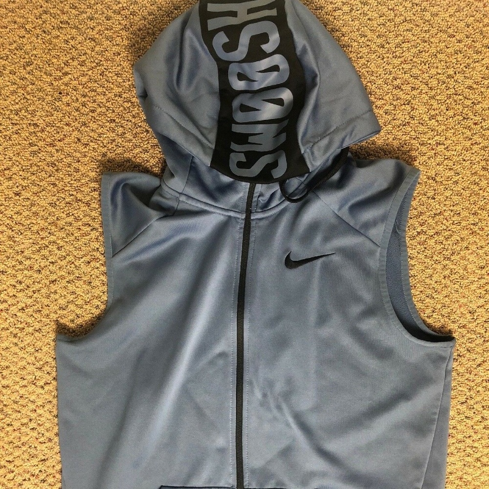Nike Dri Fit Hoodie Vest Mens Medium M Full Zip Sw